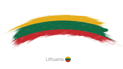 Flaga Litwy na białym tle