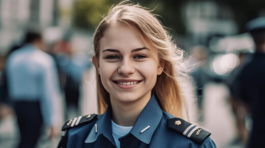 Polska policjantka w mundurze