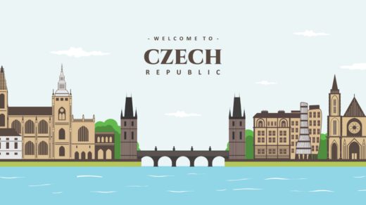 Przedstawiona grafika ukazuje malowniczy krajobraz Czech, wzbogacony napisem "Welcome to Czech Republic", który serdecznie witający odwiedzających ten piękny kraj. Zachwycające widoki, zielone doliny, urokliwe miasteczka i historyczne zabytki tworzą idealne tło dla przyjemnego odkrywania bogatej kultury i gościnności, na jaką można natrafić w Czechach.