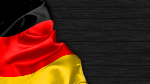 Flaga Niemiec na czarnym tle